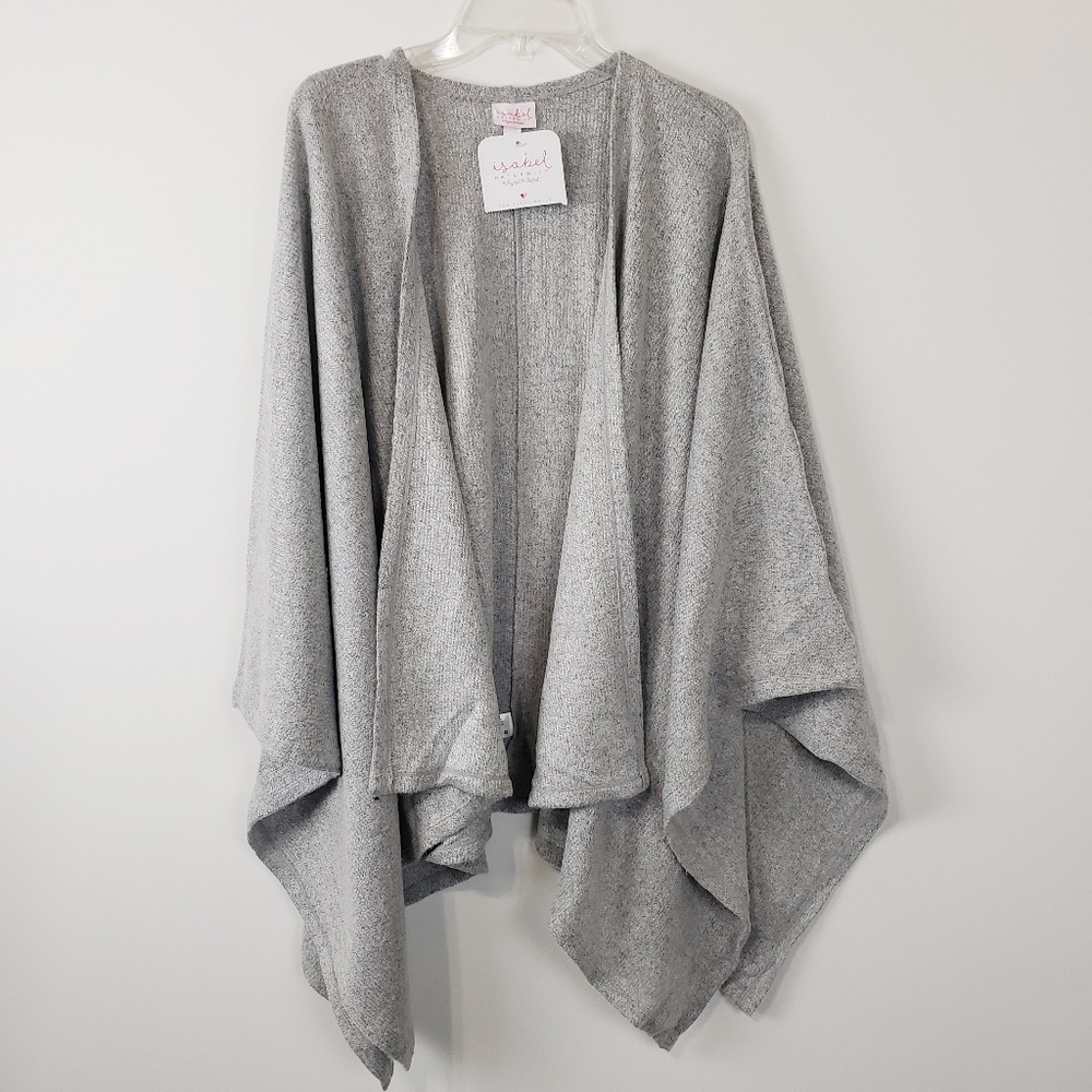 ISABEL Maternity Cozy Wrap Poncho Cardigan Sweater - Picture 3 of 6